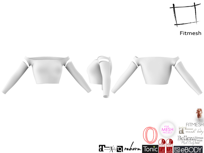 Full Perm Women's Off-Shoulder Crop Punk Top With Arm Warmers Maitreya 5.3 LaraX Slink Belleza Tonic Legacy Ebody Reborn