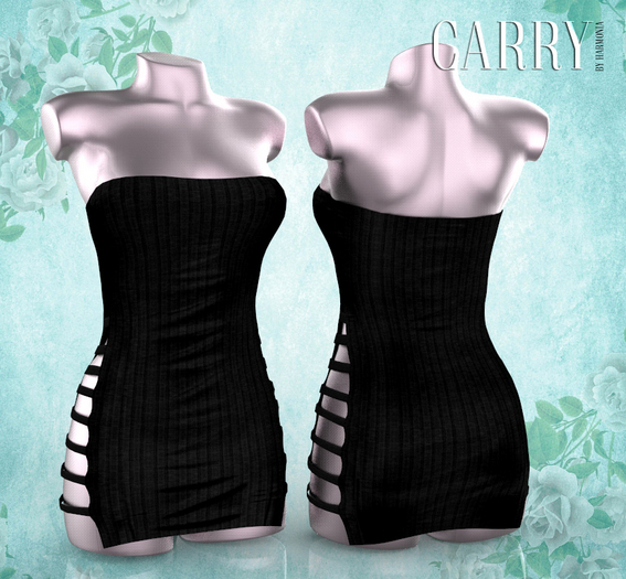 Black Rib Knit Strapped Dress Legacy