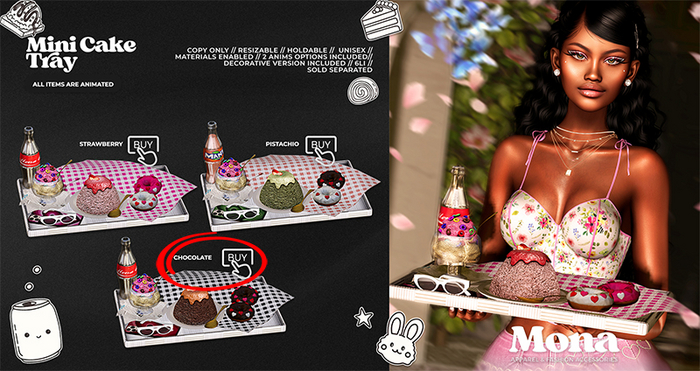 MONA - Mini Cake Tray - Chocolate (AutoUnpack)