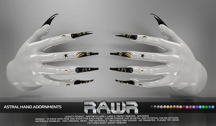 RAWR! Astral Hand Adornments DEMO (add me)