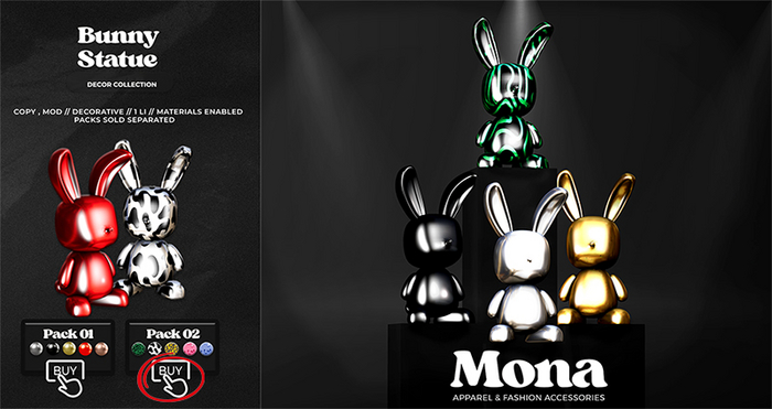 MONA - Bunny Statues - PACK 2 (AutoUnpack)
