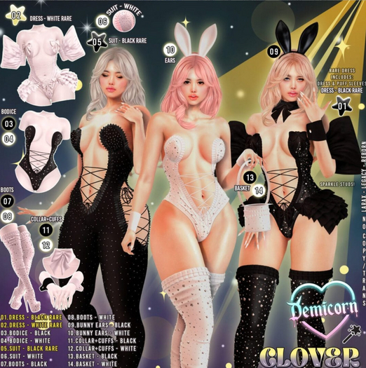 01. DEMICORN - CLOVER DRESS - BLACK RARE