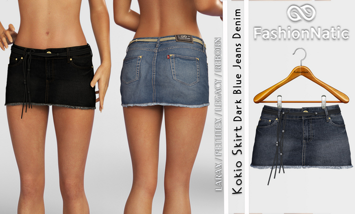 Skirt Kokio Dark Blue Denim - Jeans - Reborn, Legacy, LaraX, PetiteX FashionNatic