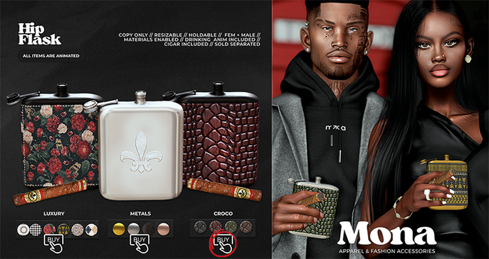 MONA - Hip Flask - Croco Pack (AutoUnpack)