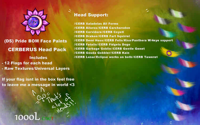(DS) Pride Face Paints (Cerberus Heads Pack)