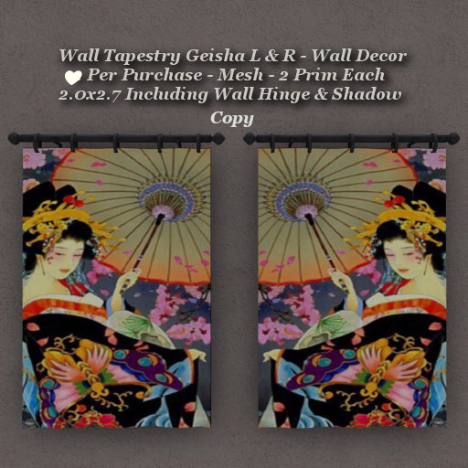 Wall Tapestry Geisha L & R1