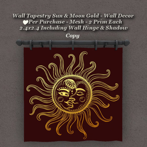 Wall Tapestry Sun & Moon Gold1