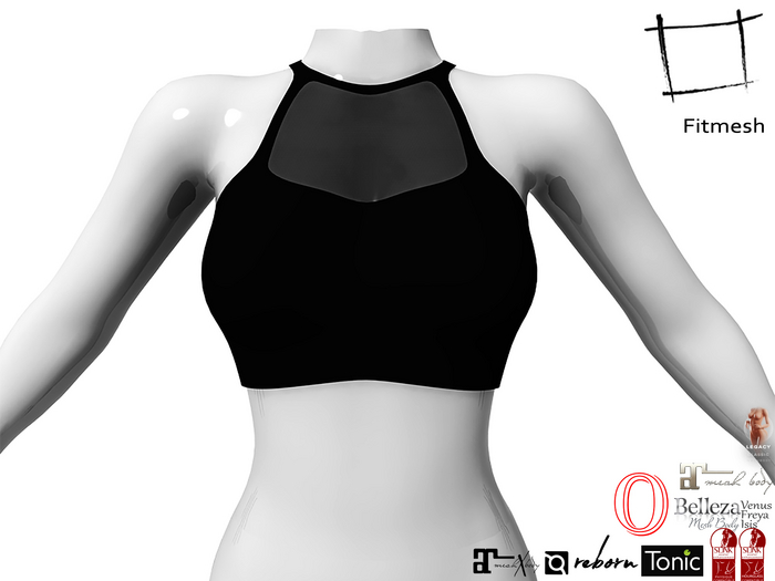 Full Perm Women's Transparent Chest Halter Neck Sports Top Maitreya 5.3 LaraX Slink Belleza Tonic Legacy Ebody Reborn