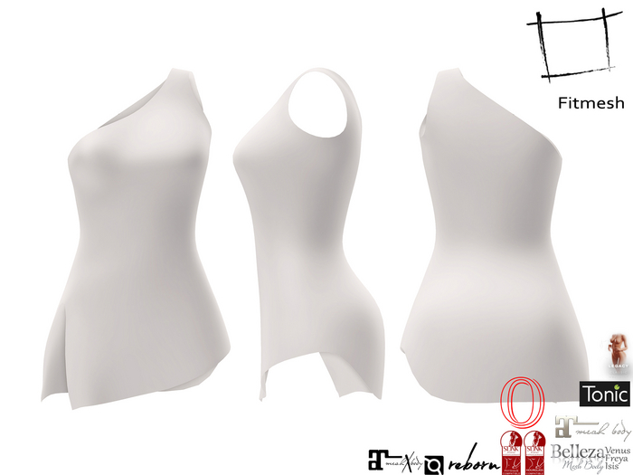 Full Perm Women's Side Slit Off Shoulder Mini Asymetric Mini Dress Maitreya 5.3 LaraX Slink Tonic Legacy Ebody Reborn