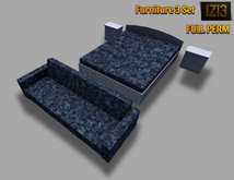 Mesh Furniture Set Full Perm Bed & Chairs
