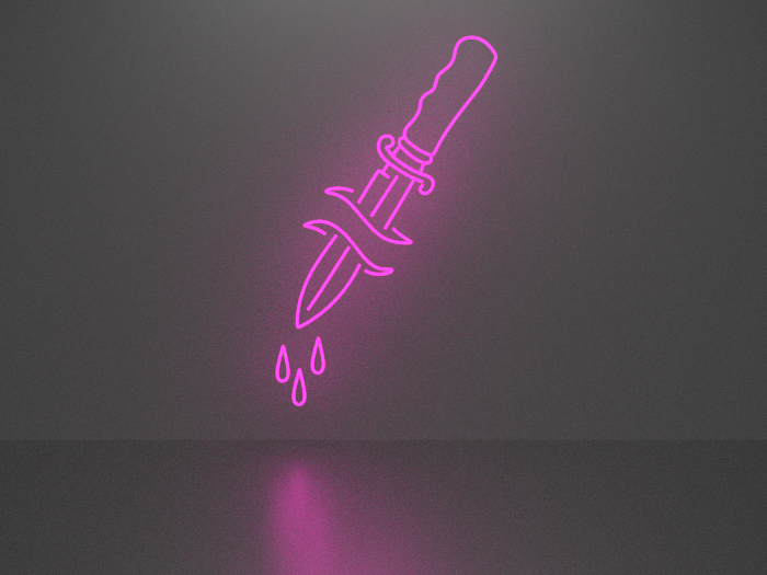 Knife neon sign Full Permission