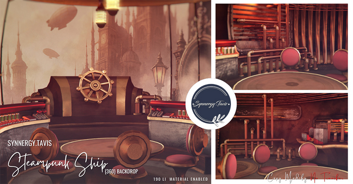 SYNNERGY.TAVIS//Steampunk Ship {360} Backdrop 