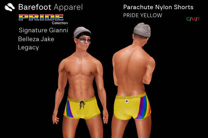 PRIDE YELLOW / PARACHUTE SHORTS