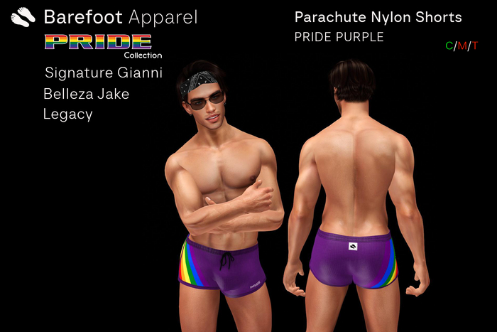 PRIDE PURPLE / PARACHUTE SHORTS
