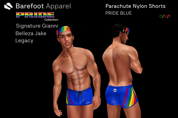 PRIDE BLUE / PARACHUTE SHORTS
