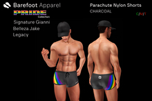 CHARCOAL / PRIDE / PARACHUTE SHORTS