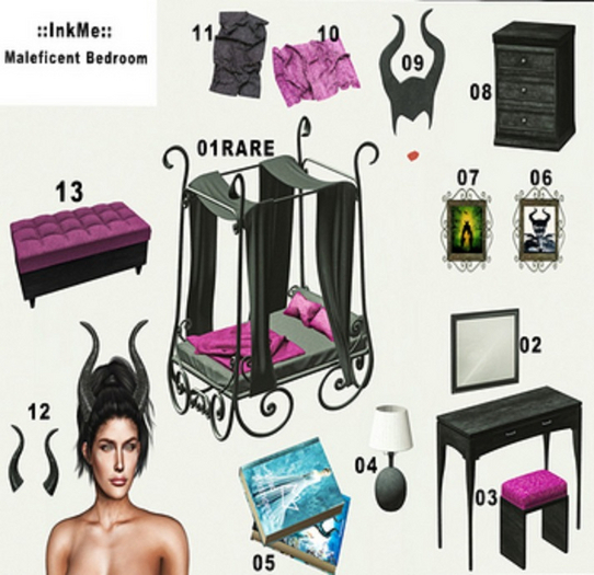 01 :: Inkme:: Maleficent Bedroom RARE