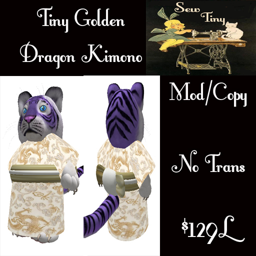 Tiny Golden Dragon Kimono