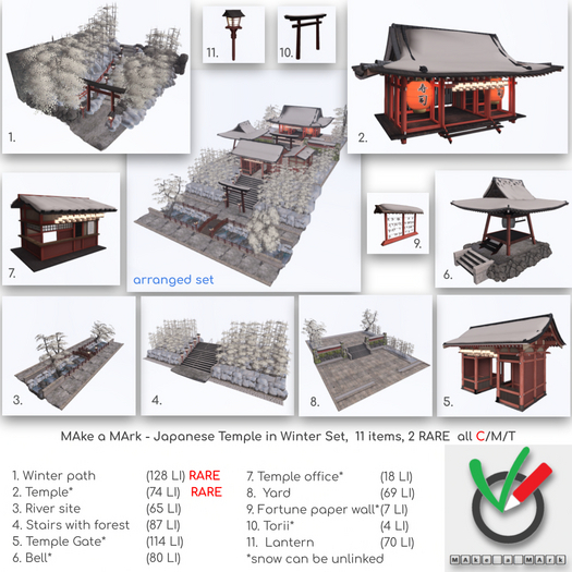 2. MAke a MArk Japanese Temple in Winter  - Temple RARE