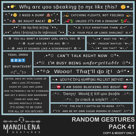 :: MG ::  Mandilena Gestures Pack : Random 41