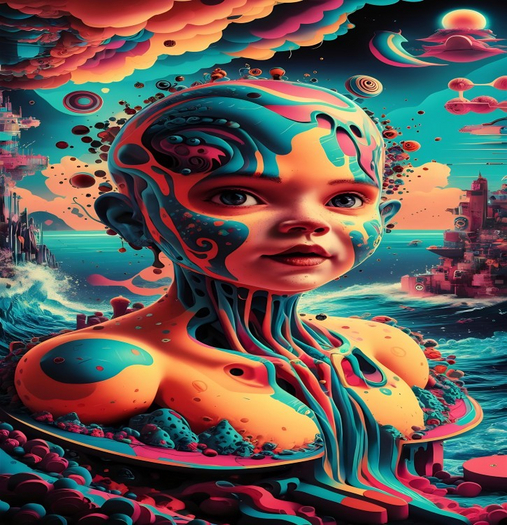 POSTER ART MODERN PSYCHEDELIC PERSONNAGE (18)