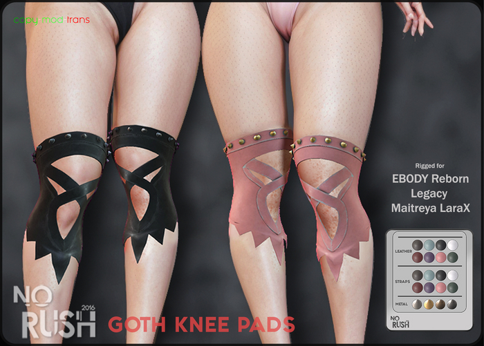 [NORUSH] Goth Knee Pad -unpack-