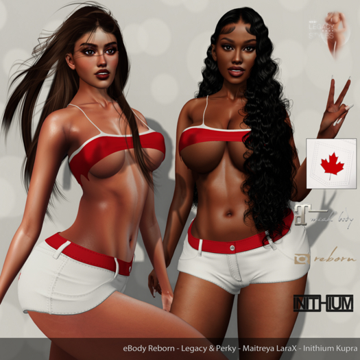Wafaa Top & Shorts Canada: eBody Reborn - Legacy & Perky - Maitreya LaraX - Inithium Kupra