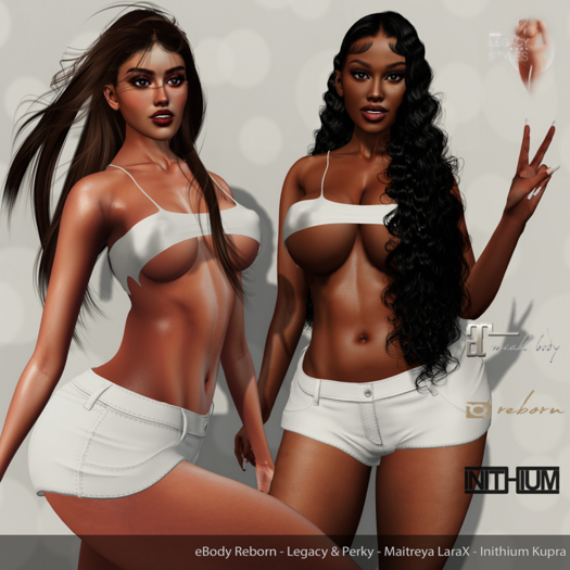 Wafaa Top & Shorts White: eBody Reborn - Legacy & Perky - Maitreya LaraX - Inithium Kupra