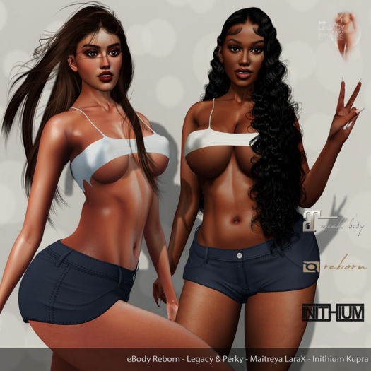 Wafaa Top & Shorts Navy: eBody Reborn - Legacy & Perky - Maitreya LaraX - Inithium Kupra