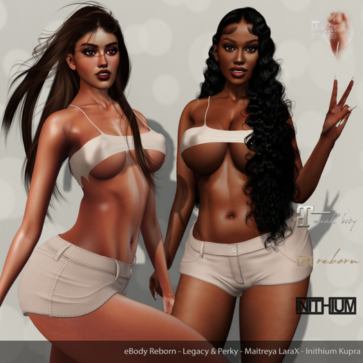 Wafaa Top & Shorts Ivory: eBody Reborn - Legacy & Perky - Maitreya LaraX - Inithium Kupra