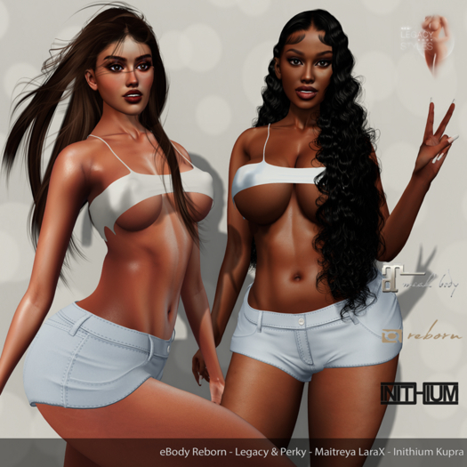 Wafaa Top & Shorts Blue: eBody Reborn - Legacy & Perky - Maitreya LaraX - Inithium Kupra