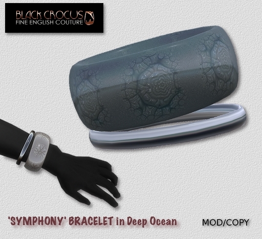 Black Crocus 'Symphony' Bracelet in Deep Ocean