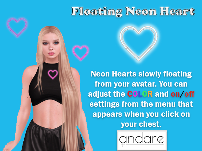 Andare - Floating Neon Heart PACK