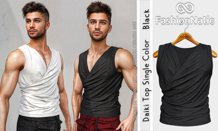Top Daiki Men's Black - Signature Gianni, Belleza Jake, Legacy, Athletic - FashionNatic