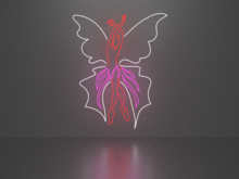 Ballerina dancer butterfly neon sign Full Permission
