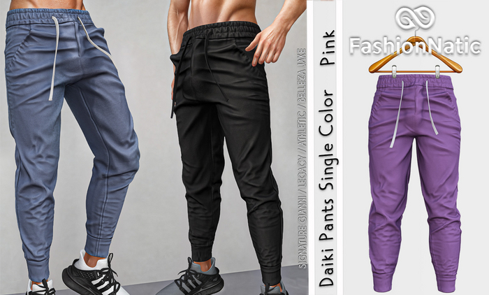 Pants Daiki Men's Mauve - Signature Gianni, Belleza Jake, Legacy, Athletic - FashionNatic