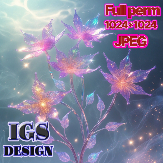 Fantasy Flowers Painting Texture Full Perm