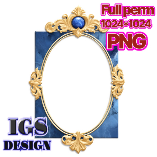 Royal Blue Marble Frame - PNG Texture