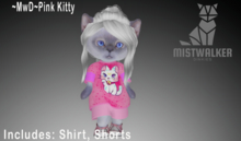 ~MwD~ Pink Kitty Tshirt set (ADD ME)