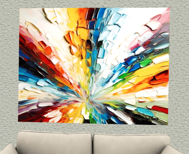 Oil Painting Canvas JPython Rainbow #08