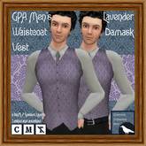 GPA Men's Waistcoat Vest BOM - Lavender Damask Print v.2