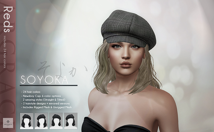 *ARGRACE* Newsboy Cap #SOYOKA - Reds