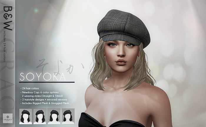 *ARGRACE* Newsboy Cap #SOYOKA - B&W