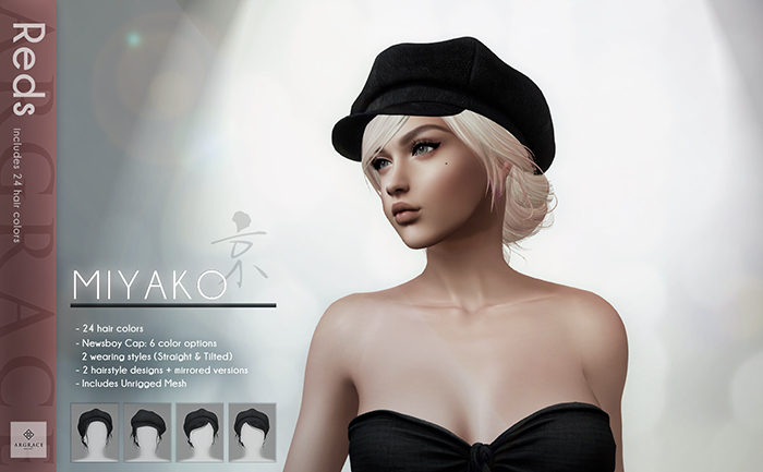 *ARGRACE* Newsboy Cap #MIYAKO - Reds