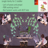 CF Jungle room vanity with PBR mirror for toddlers