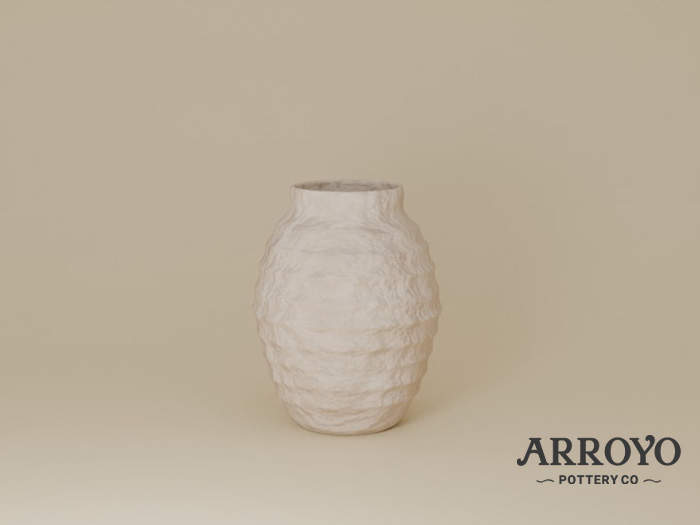 Weathered Sandstone Ribbed Vase