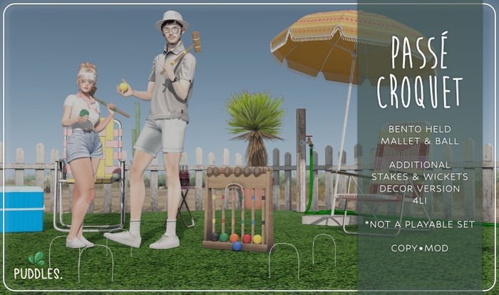 Puddles. Passe Croquet Set