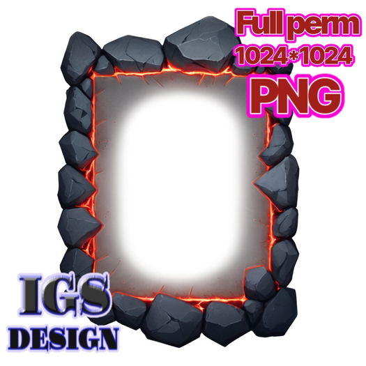 Volcanic Stone Border / Frame / Portal PNG Texture