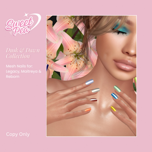 Sweet Pea. Dusk & Dawn Collection Square Nails / FATPACK