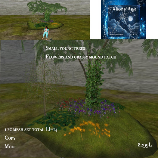 grassy young trees & flowers patch-Box LI=14